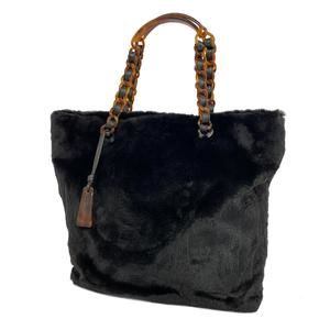 Chanel Lapin Fur Tote Bag Black